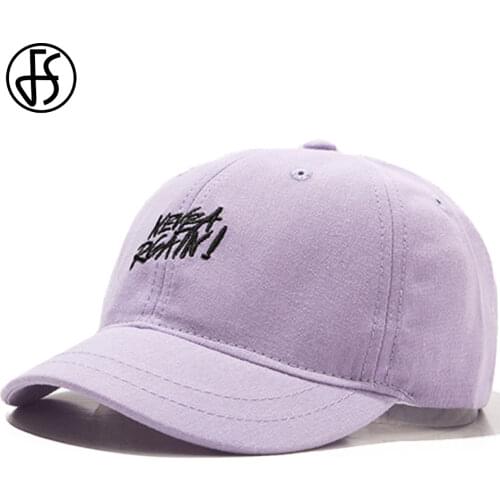 FS Trendy Candy Color Short Brim Baseball Cap With Visor Simple Street Hip Hop Caps For Men Women Letter Green Purple Dad Hats