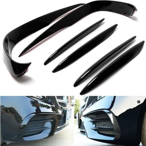 Carbon Fiber Look Car Front Bumper Fender Fog Light Lamp Cover Trim Airvent Splitter For Mercedes Benz E Class W213 Sport 16-18