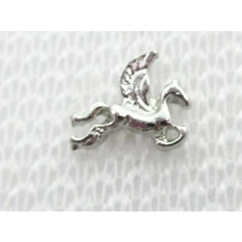 Hot selling 20pcs/lot Horse Pegasus Floating Charms Living Glass Memory Floating Lockets DIY Jewelry Charms