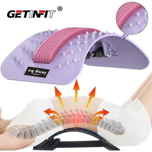 Getinfit New Back Massager Stretcher Fitness Massage Pain Relief Relaxation Back Stretching Board Spine Magnet Therapy