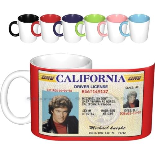 Michael Knight Driver License-Knight Rider Ceramic Mugs Coffee Cups Milk Tea Mug K2000 Holdschool Because Vintage Series Knight