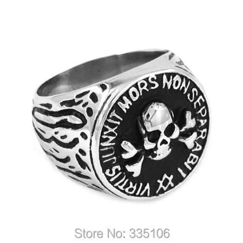 Wholesale Skull Biker Masonic Ring Stainless Steel Jewelry Classic Freemasonry Mason Motor Biker Men Ring SWR0302A