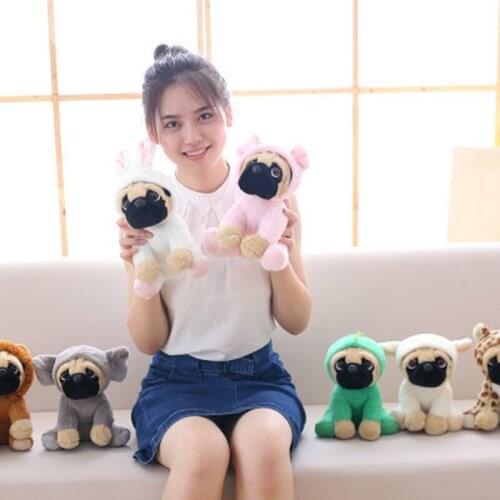 Adorable Simulation Expression Costume Shar Pei Dog Animal Plush Doll Huggable Small Friends Smoothing Toys Soft Fluffy Gift
