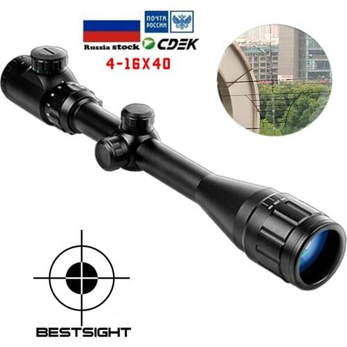 B BESTSIGHT 4-16X40 AOE Optics Riflescope Red&Green Illuminated Sight Rifle Scope Sniper Gear For Hunting Scopes Airsoft Rifle