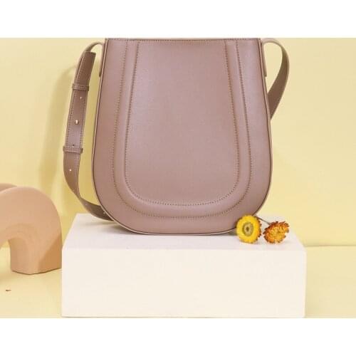 OUSSON Hot Sale Women Fashion Leisure Large Capacity Shoulder Bag Ladies Soft Leather Commuter Bucket Bag