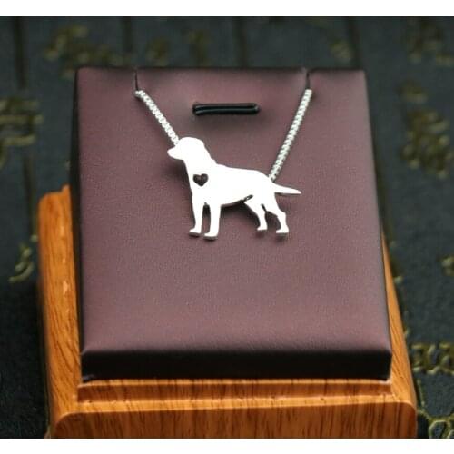 Labrador retriever necklace metal dog pendant jewelry golden colors plated