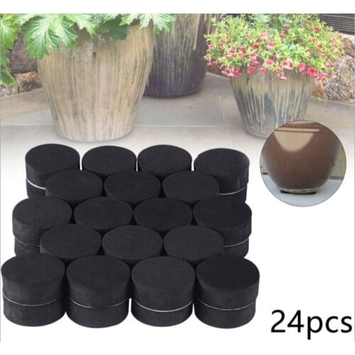 24Pcs Flower Plant Pot Feet Risers Natural Rubber Pot Mat Invisible Plant Pots Risers Pad Flower Pot Feet Black