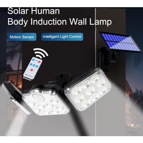 Split Solar Street 138 Led Light Outdoor Wall Lamp With Motion Sensor Flood Light Remote Control Led Wide Angle Garden Lighting