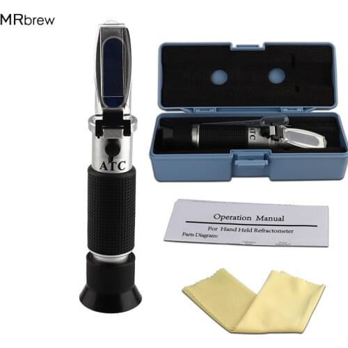 Beer Wort Brix Refractometer ,Dual Scale - Specific Gravity 1.000-1.120 and Brix 0-32% Handheld Hydrometer concentration tester