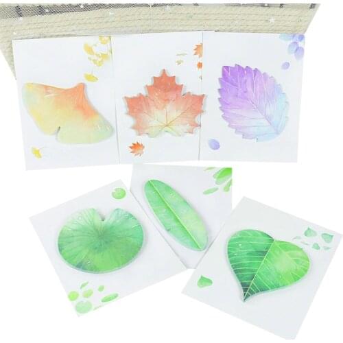 30Sheets Leaves Sticky Note Memo Self-Adhesive Sticker Creative Daily To Do List School Stationery Supplies Office Accessories
