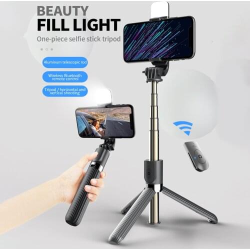 Bluetooth Selfie Stick 360 Rotation Fill Light Bracket Tripod Mobile Phone Accessories Cellphone Grip Holder Stand
