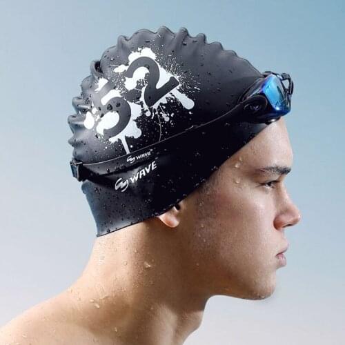 Swimming Cap Silicone Men and Women Waterproof Plus Thickening Long Hair Colorful Silicone Swimming Cap QW