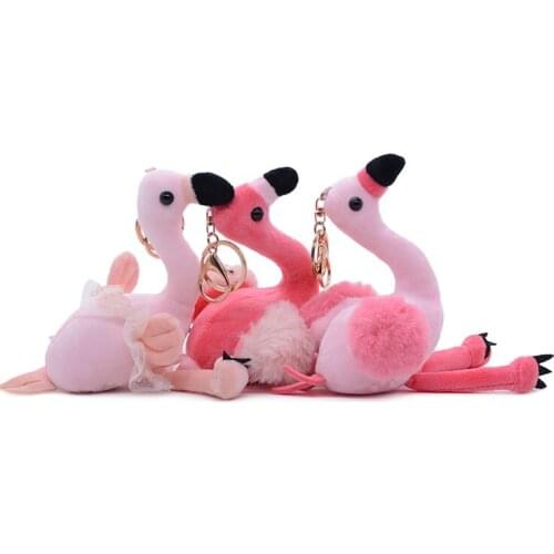 Pretty lovely 10cm plush cute pink Flamingo soft baby doll Pendant bag decoration festival christmas gift for friend kid