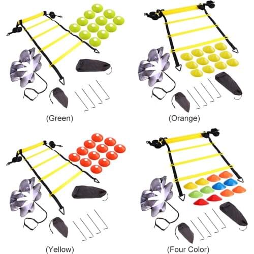 Footwork Speed Agility Ladder Football Adjustable Training Kit with Disc Cones for Outdoor Exercise Sport Accessories