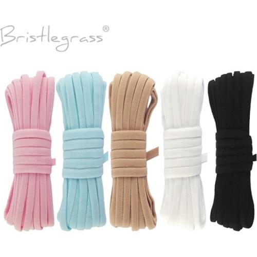 BRISTLEGRASS 100 Yard by Roll 3/16" 5mm Nylon Skinny Elastics Cord Tube Rope String Spandex Band Face Cover Ear Loop Sewing Trim