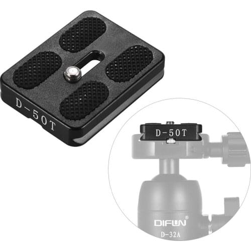 Universal Quick Release Plate D-50T QR Plate 50*38mm Size with 1/4 In Screw for Arca Swiss Benro Monopod Tripod Ball Head Camera