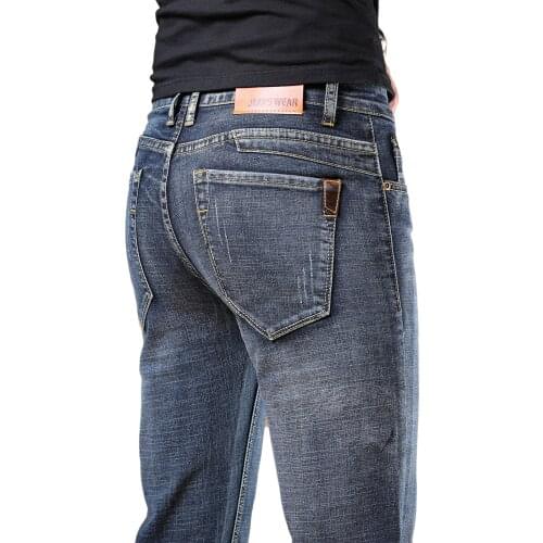 2021 Spring Autumn High Quality Jeans Men Brand Denim Cotton Trousers Men`s Business Slim fit Straight Long Jeans Big size 40