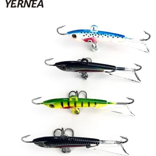 Yernea 1PCS 6cm 10.4g Ice Fishing Jig Bait Winter Ice Fishing Jig Bait Carp Fishing Lure hooks Lead Hard Lure Tackle 4 Colors