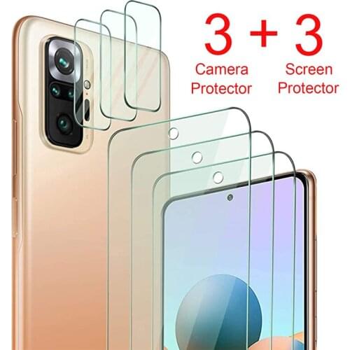 6 in 1 Tempered Glass For XiaoMi RedMi Note 10 Pro 10s 9 9S 9A 9AT 9C NFC 9T REDMI NOTE 8 8A 8T 7 7A PRO GLOBAL Screen Protector