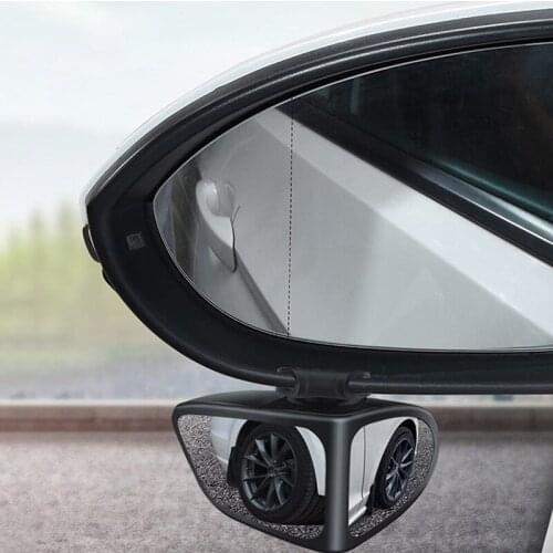 Car Reversing Round Mirror Front And Rear Wheel Auxiliary Rearview 360 Degree Equipped with strong glue, stick firmly