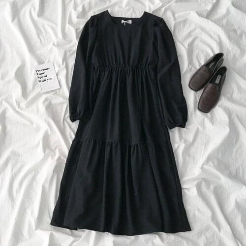 Dress Women Elastic Elegant Solid Vintage Stylish Harajuku Summer Dresses Square Collar Casual A-Line Lady High Waist Loose Chic