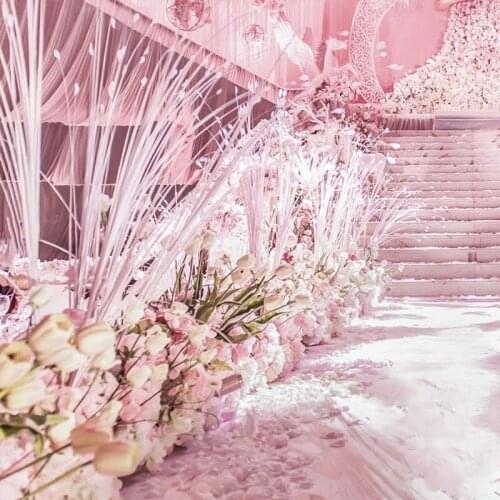 10pcs/Lot High-end Simulation White Peacock Grass DIY Wedding Road Lead Decorative Fake Flower Home Decoration Shooting Props