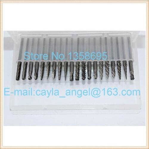 20Pcs 3mm Shank Tungsten Steel Solid Carbide Rotary Files Diamond Burrs goldsmith Tool for Woodworking Drilling Carving Engravin
