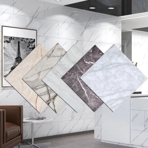 20PCS 30*30cm Modern Marble Tile Thick Self-Adhesive Wall Floor Stickers Ground Wallpapers Bathroom DIY Bedroom Home Decor