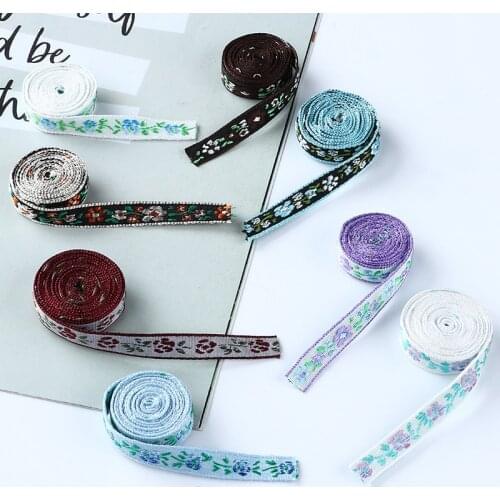 5 yards/lot Floral Embroidery Jacquard Ribbon for DIY Craft Curtain Home Textile Clothing Bags Trims Accessories