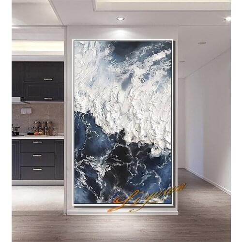 Abstract Knife 3D Wave Pictures Wall Art Hand Painted Oil Painting on Canvas Paintings For Living Room pictures Home Decoration