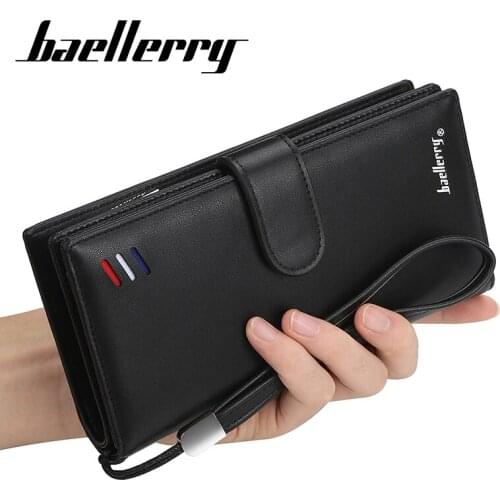Baellerry 2020 Luxury Brand Business Men Wallets Long Men Purse Wallet Male Clutch Leather Zipper Wallet Male Wallet Coin Pocket