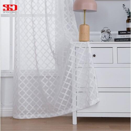 White Shiny Tulle Curtains for Living Room Stripes Sheer Curtains Modern Solid Decoration Balcony Voile Window Treatments