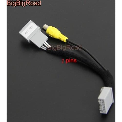 BigBigRoad For Honda CRV CR-V / Civic 2011 -2015 2016 Car Adapter Connector Wire Cable Rear View Camera Original Video Input RCA
