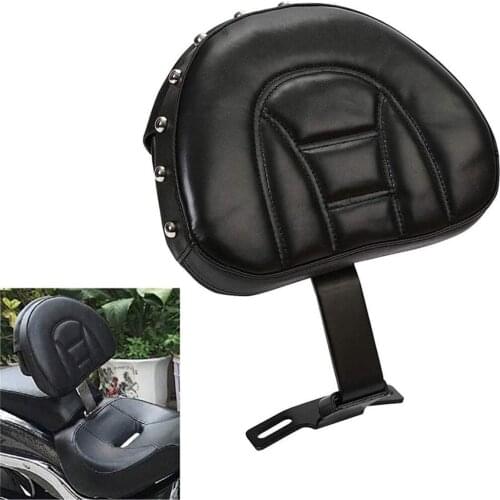 Black Plug-in Adjustable Driver Rider Seat Backrest Cushion Pad Kit for Harley Dyna Heritage Fatboy Breakout