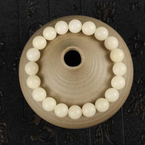 Pure White 8mm Bodhi Beads Strand Bracelets Women Men Religious Bangle Buddhistic Bracelets Yoga Jewelry