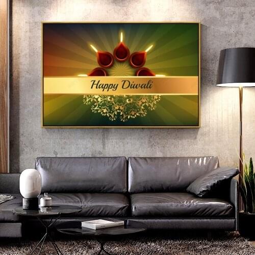 Forbeauty Oil Canvas Painting happy-diwali-indian-festivals For Home Decoration Wall Art