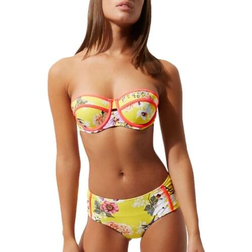 MiaoErSiDai Girlss Brassiere Sets Summer New Style Hot-selling Bikini Women Push Up Bra Sexy Briefs TWO Wearing Way 32BC-42BC