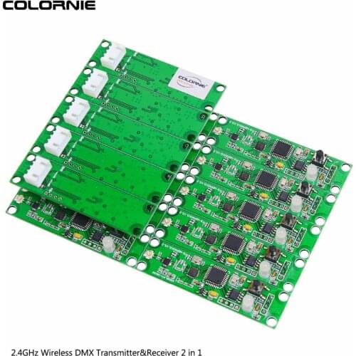 15pcs/lot Disco Light Controller MINI PCB Module Wireless DMX 512 Transmitter&Receiver 2 in 1 Controller for DJ stage lighting