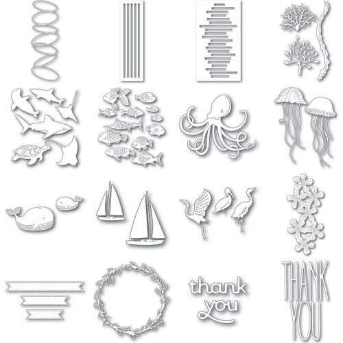 2021 AliliArts Metal Cutting Dies Shark & turtle diy Scrapbooking Photo Album Decorative Embossing PaperCard Crafts Die