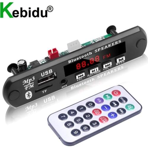Kebidu Handsfree MP3 WMA Decoder Board Bluetooth 5.0 MP3 Player FM Radio TF USB 3.5 Mm AUX Audio Module For Car Speaker