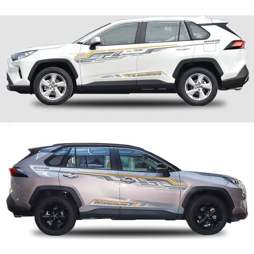 4PCS Car Stickers For Toyota RAV4 2020 Vinyl Film Auto Stripe Door Side Styling Sport Racing Decals DIY Car Tuning Accessories