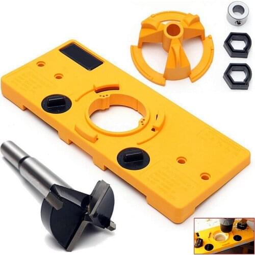 Hinge Drilling Guide 35mm Woodworking Hole Drill Bit Hole Jig Locator For Carpenter DIY Woodworking Hand Tools Set