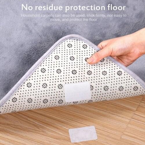 5PCS Anti Skid Rug Carpet Mat Grippers Stopper Tape Sticker Washable Non Slip Grip Velcros Adhesive Pad For Bathroom Living Room