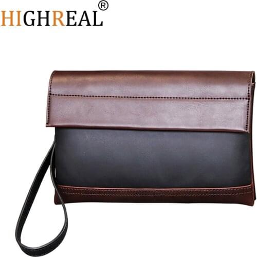 New Men Envelope Bags Large Capacity Zipper Mens Clutches Wristlet Purse Handbag Elegant Evening Bag Mobile Pouch