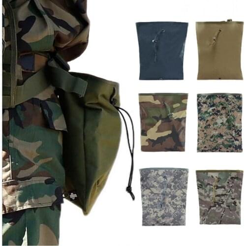 MOLLE Dump Pouch Tactical Mag Recovery Pouch Drawstring Magazine Recycling Pouch Airsoft Paintball Hunting Storage Bag