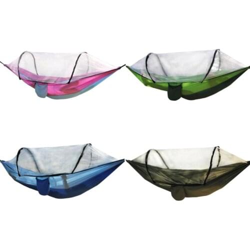1-2 Person Portable Outdoor Hammock with Net Parachute Camping Hanging Sleeping Bed Swing