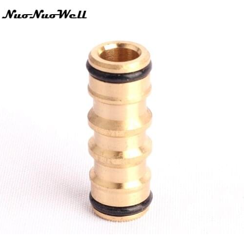 2pcs NuoNuoWell 1/2" 16mm Straight 100% Brass Tap Adapter Quick Connector for Garden Irrigation Watering Splitter Hose Fittings