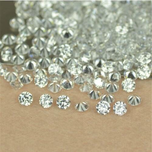 Sale 0.8mm-5mm White Natural Zircon Stone Loose Gemstone Round Shape Brilliant Cut Zircon Gems For Jewelry Accessories Making