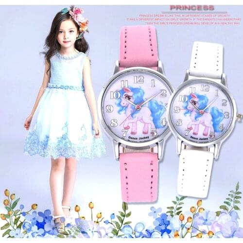 Christmas Gift Cute Unicorn Girls Boys Children Watch SportS Jelly Leather Watch HOT Cartoon Watch New Fashion Kids Watch