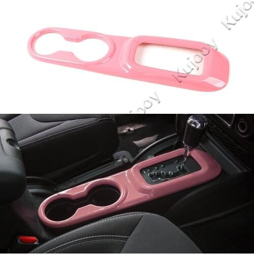 Pink ABS Front Cup Holder Cover Carrier Frame Trim for Jeep Wrangler 2011-2017 Car Styling